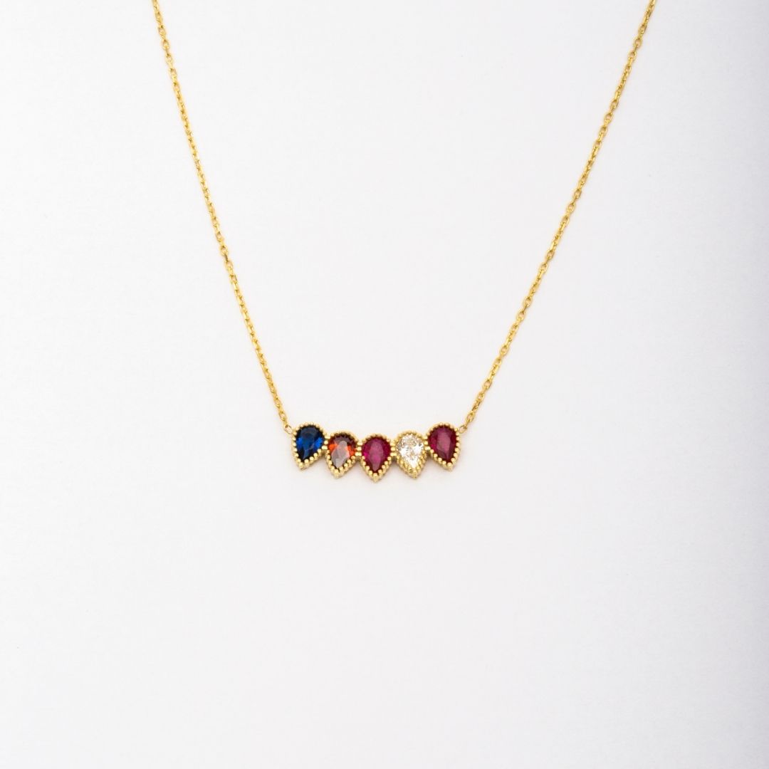 Drop Shape Birthstone Necklaces 