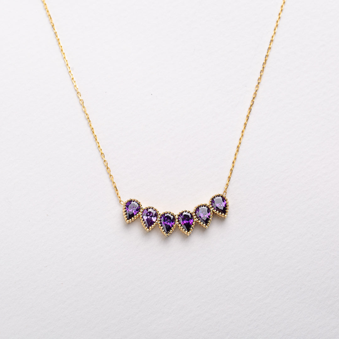 Drop Shape Birthstone Necklaces 
