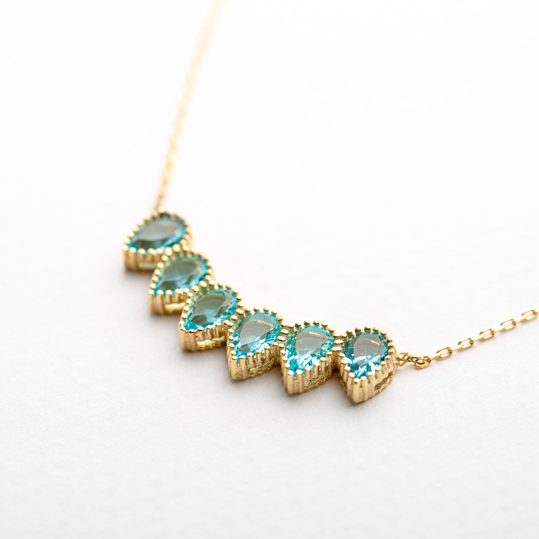 Drop Shape Birthstone Necklaces 