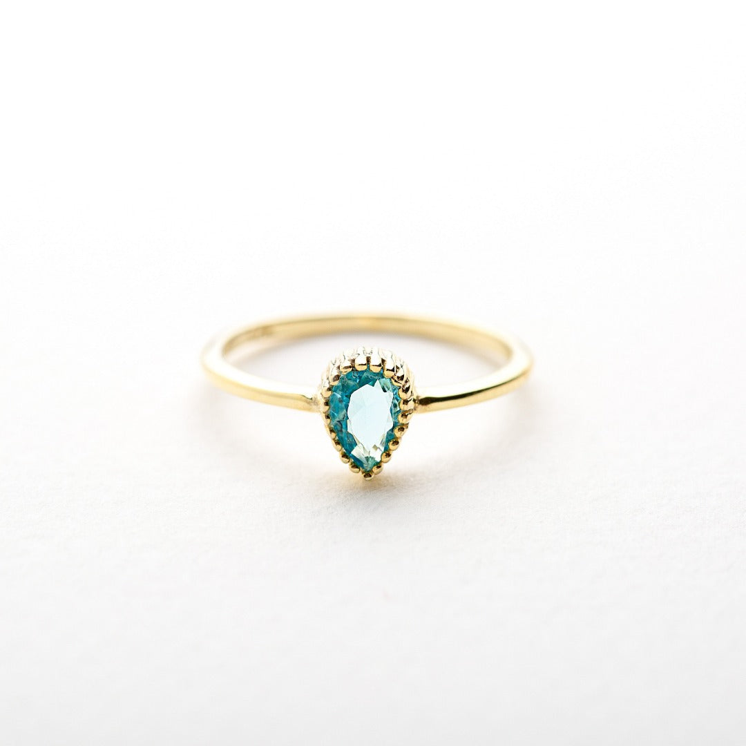 Drop Shape Birthstone Ring