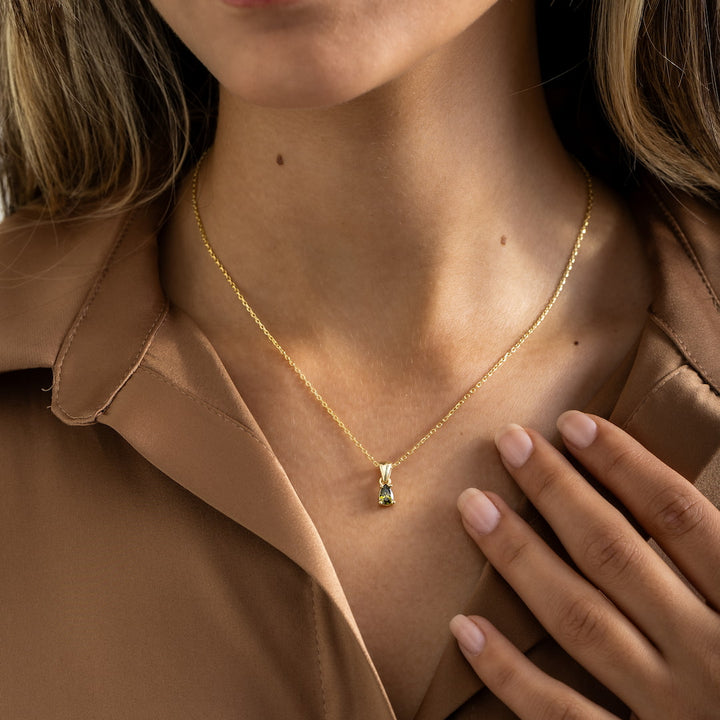 Teardrop Birthstone Necklace