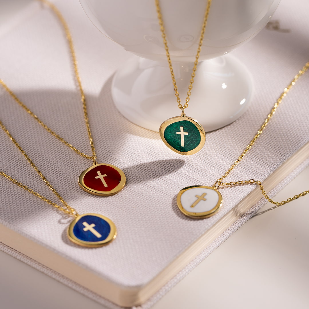Enamel Cross Necklaces