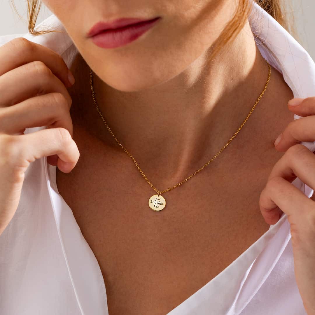 In My Showgirl Era Engraved Disc Necklace