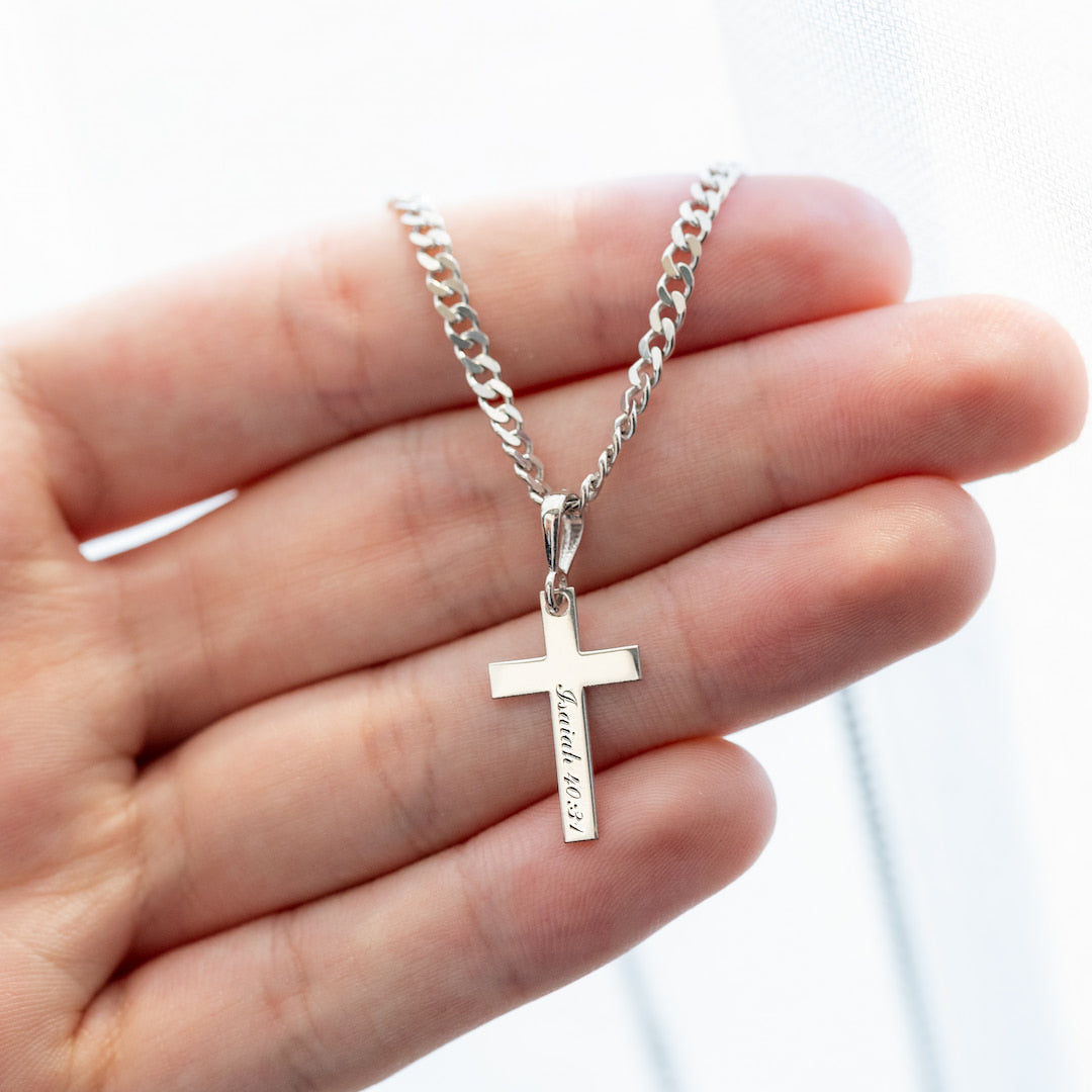 Curb  Chain Cross Necklace