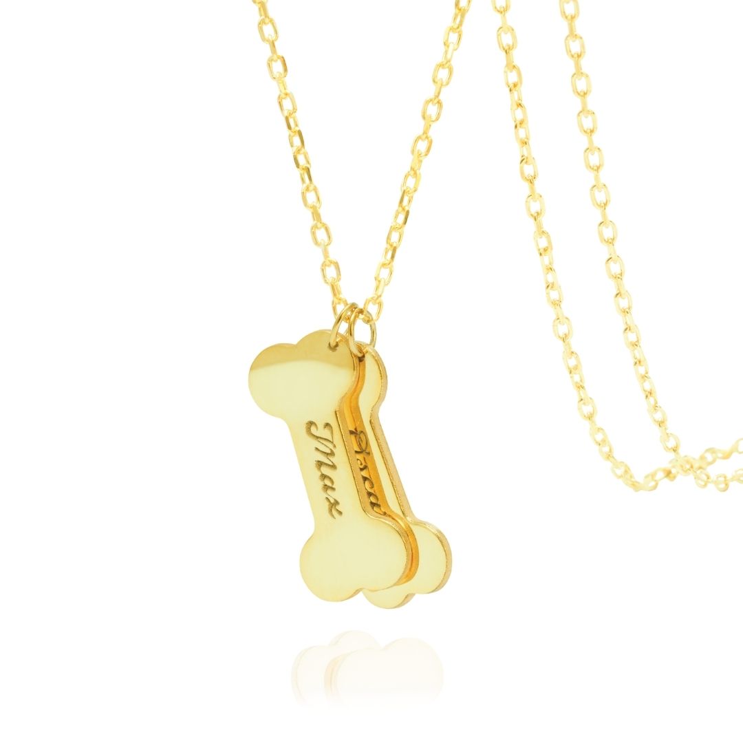 Engraved Dog Bone Name Necklace