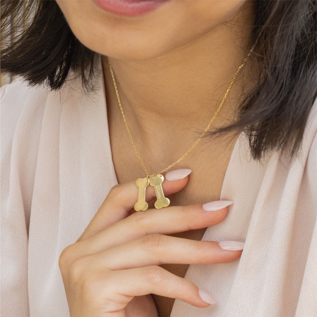 Engraved Dog Bone Name Necklace Price