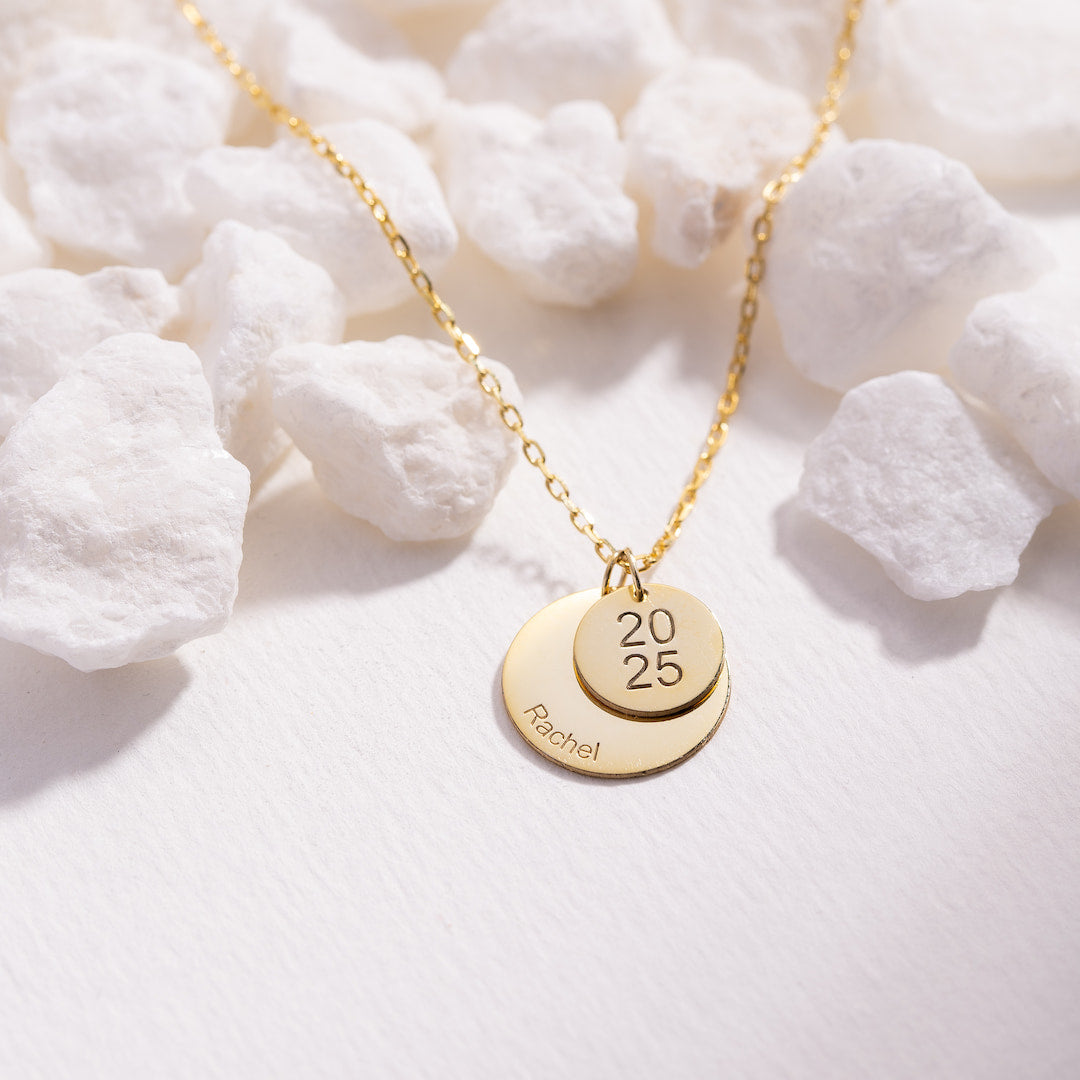 Engraved Graduate Necklace With Double Disc