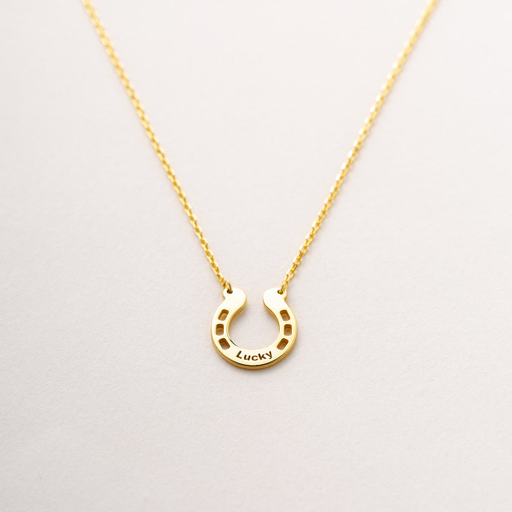 Engraved Horseshoe Necklace