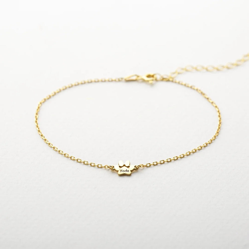 Engraved Paw Bracelet
