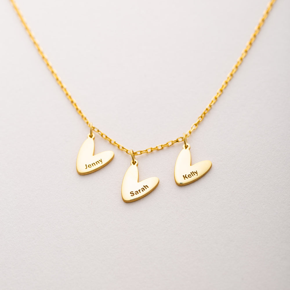 Family heart name necklace
