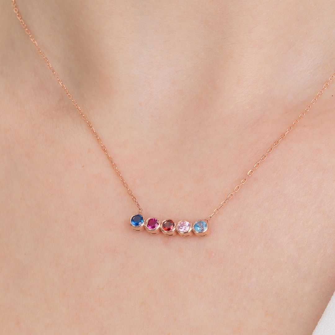 Family Necklace with Birthstones 