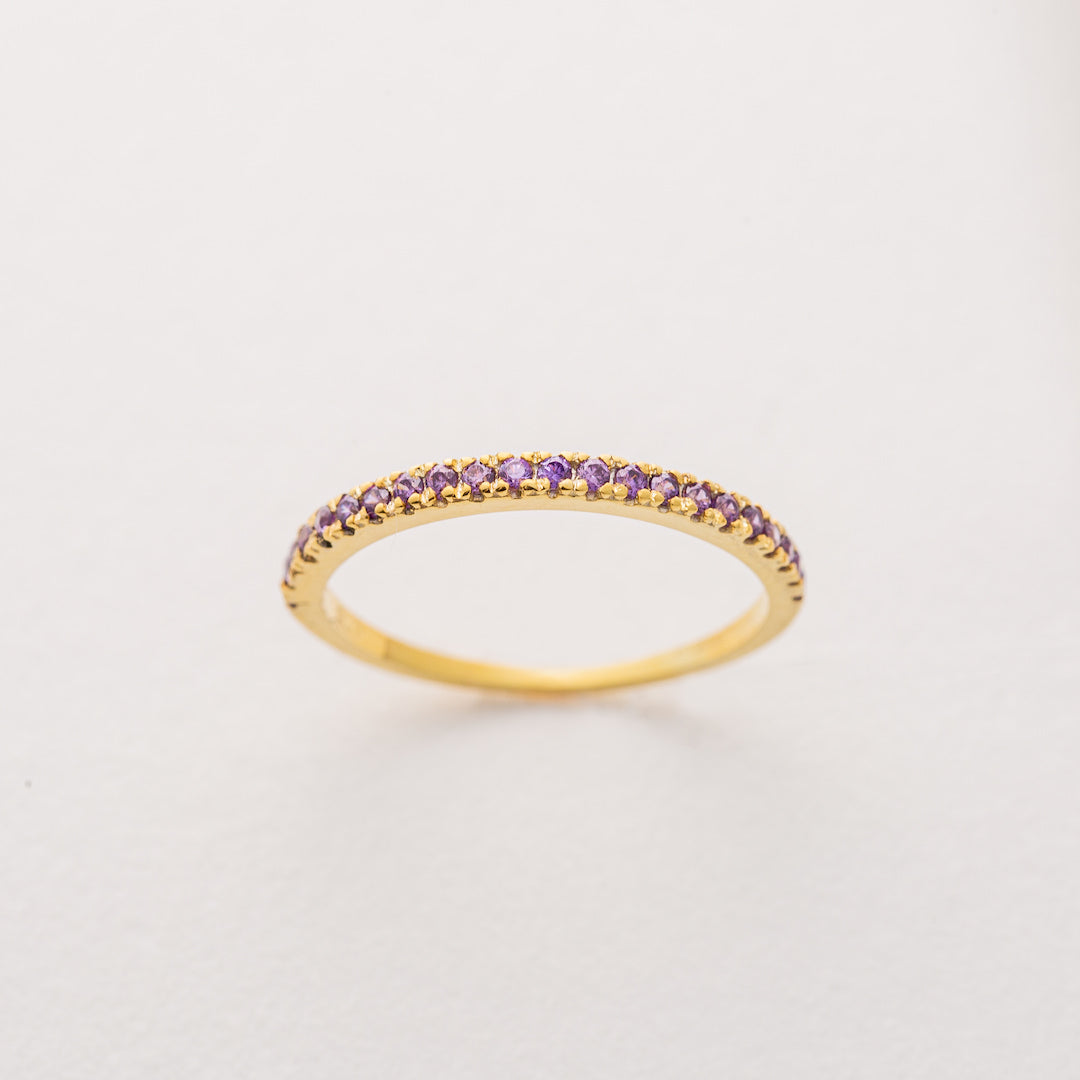 February birthstone stacking ring