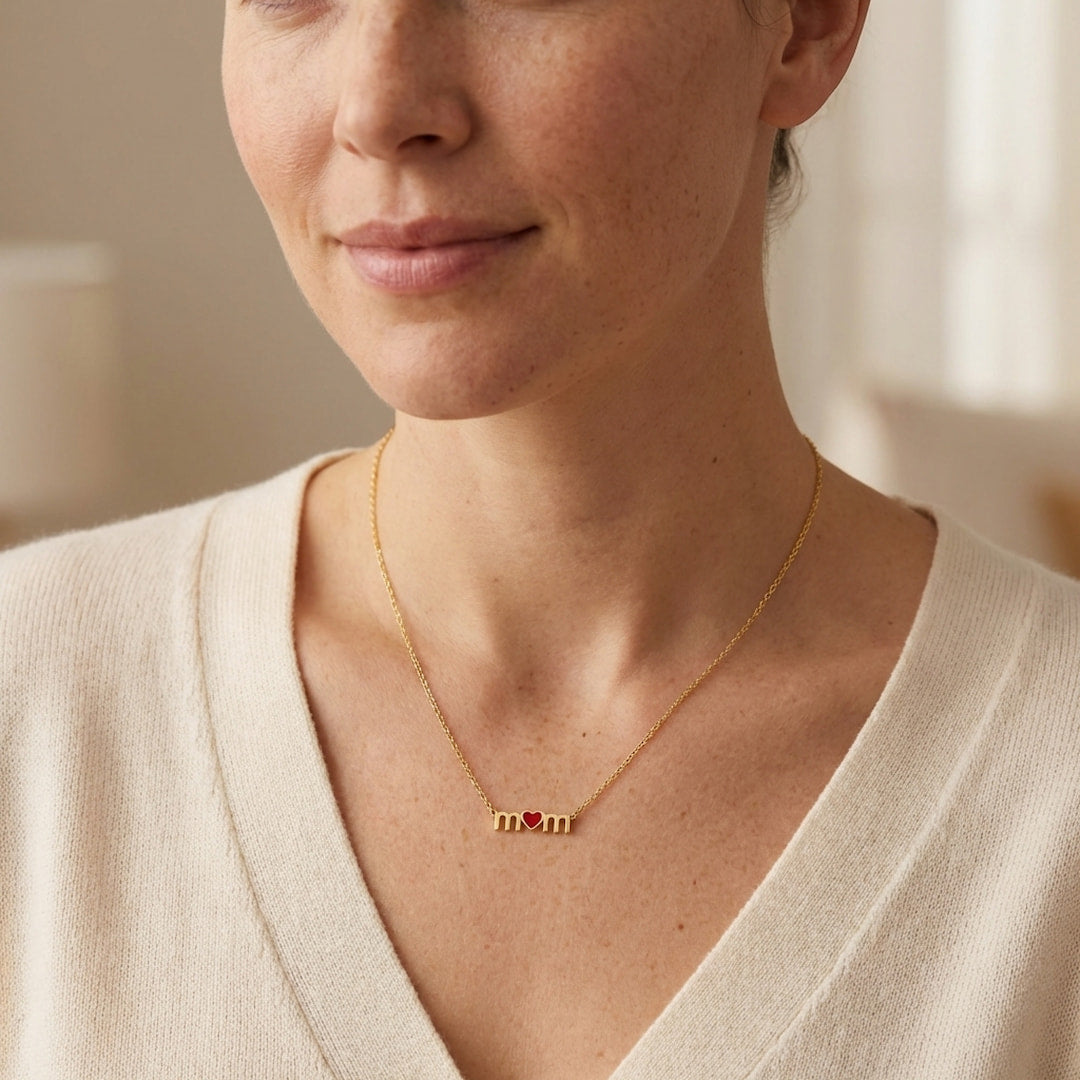 Custom Mom Heart Necklace