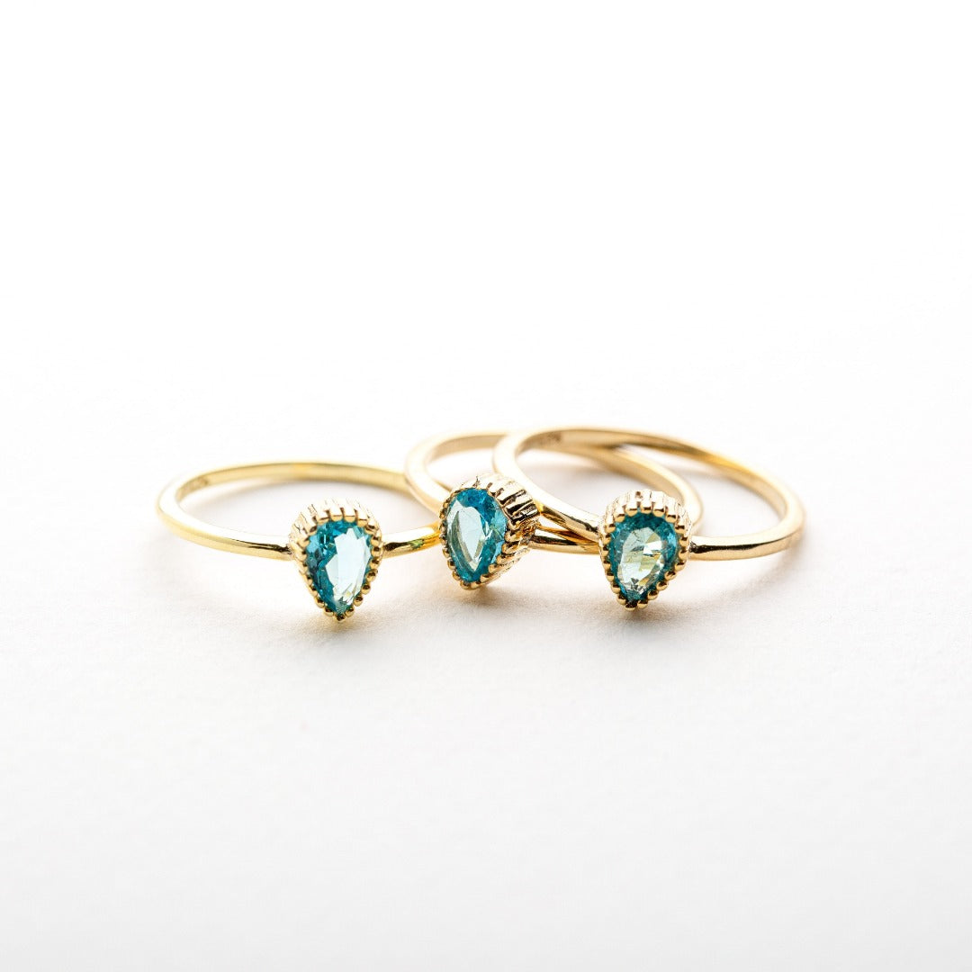 Drop Shape Birthstone Ring