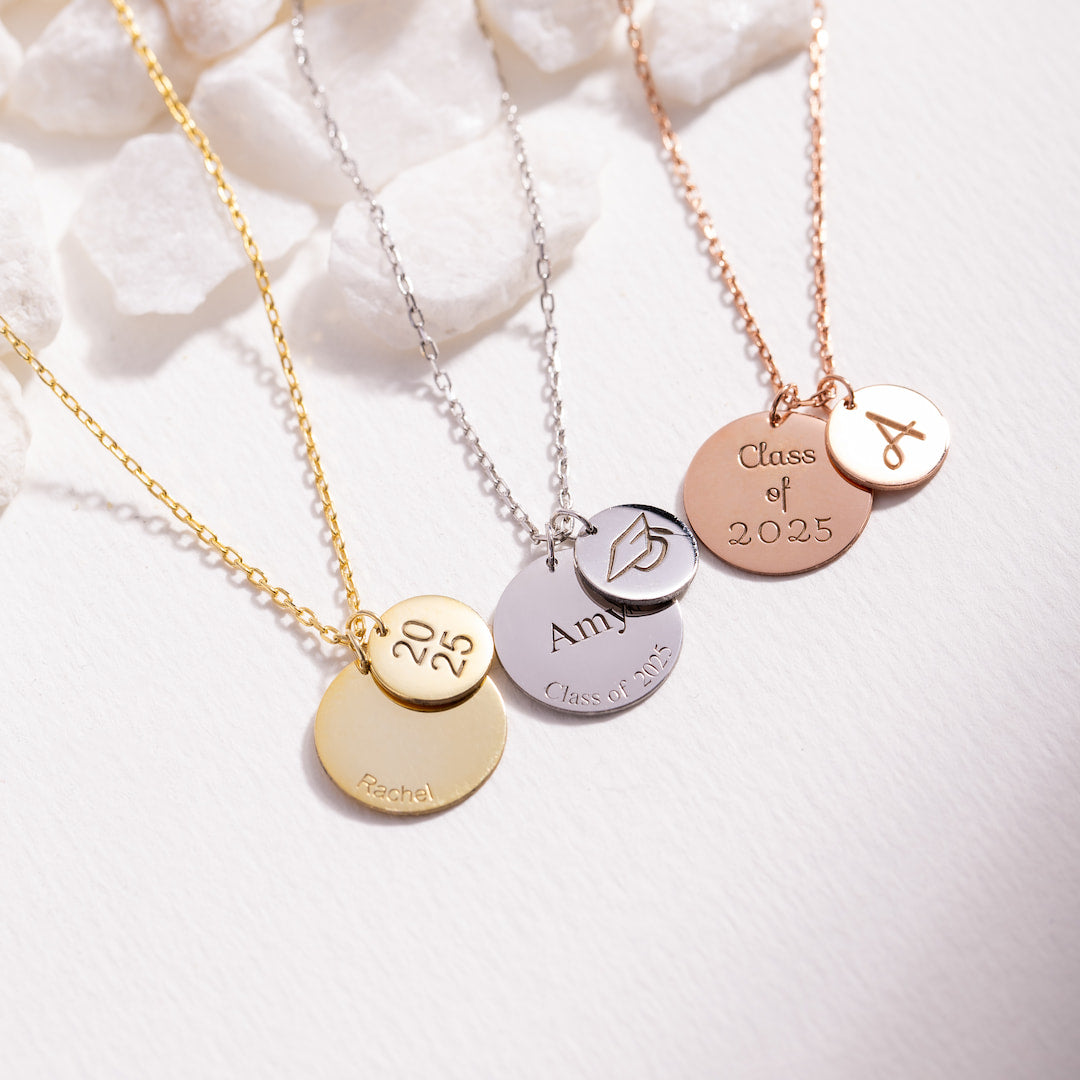 Graduation Name Disc Necklace