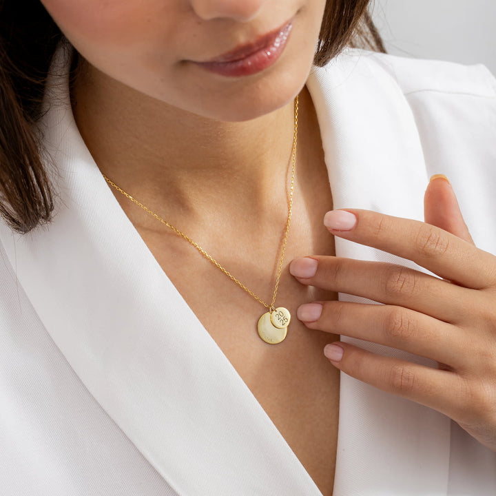 Engraved Graduation Disc Necklace with Name and Year
