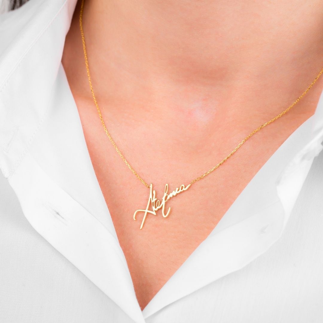 Handwriting Custom Name Necklace Gift
