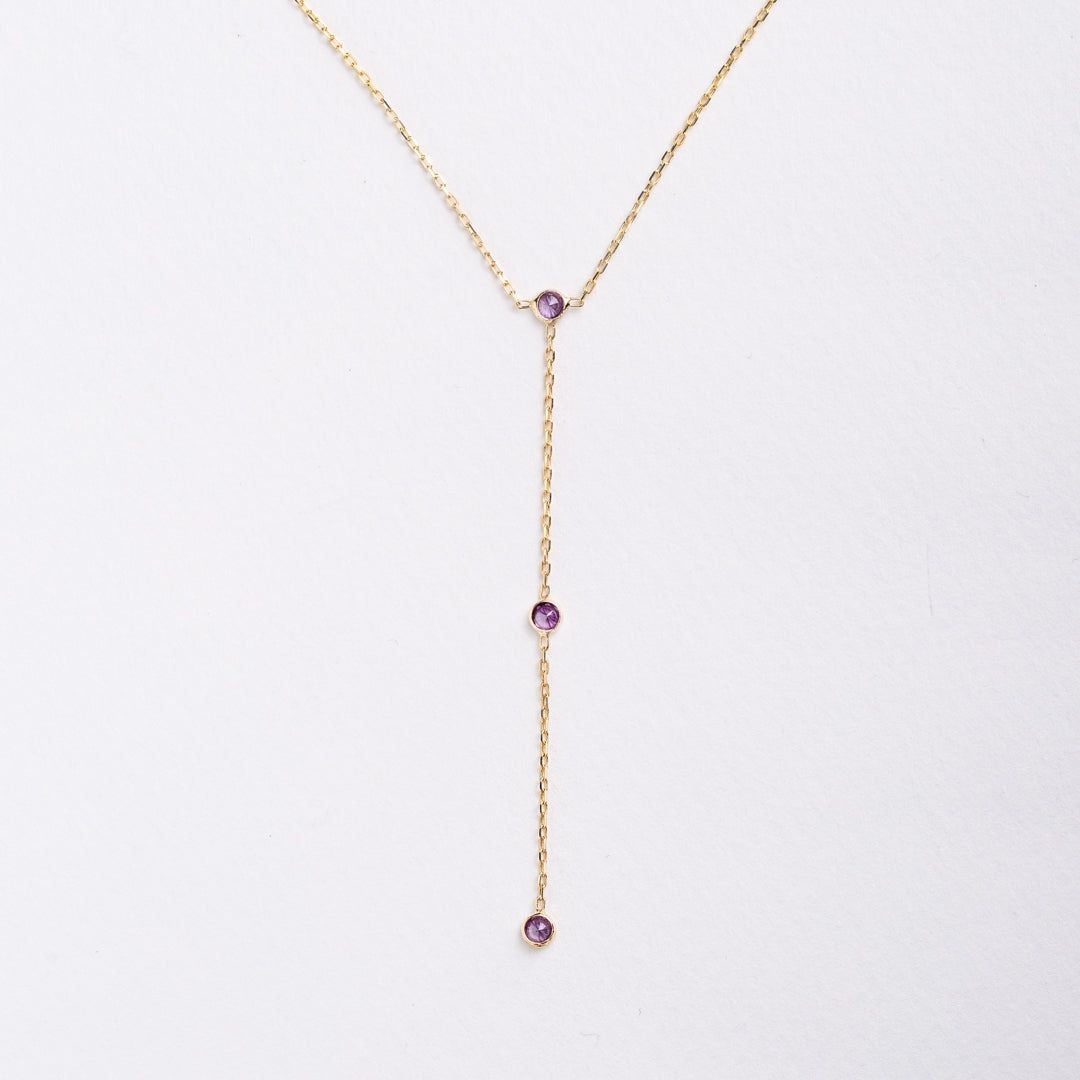 Hanging 3 Birthstone Necklace 