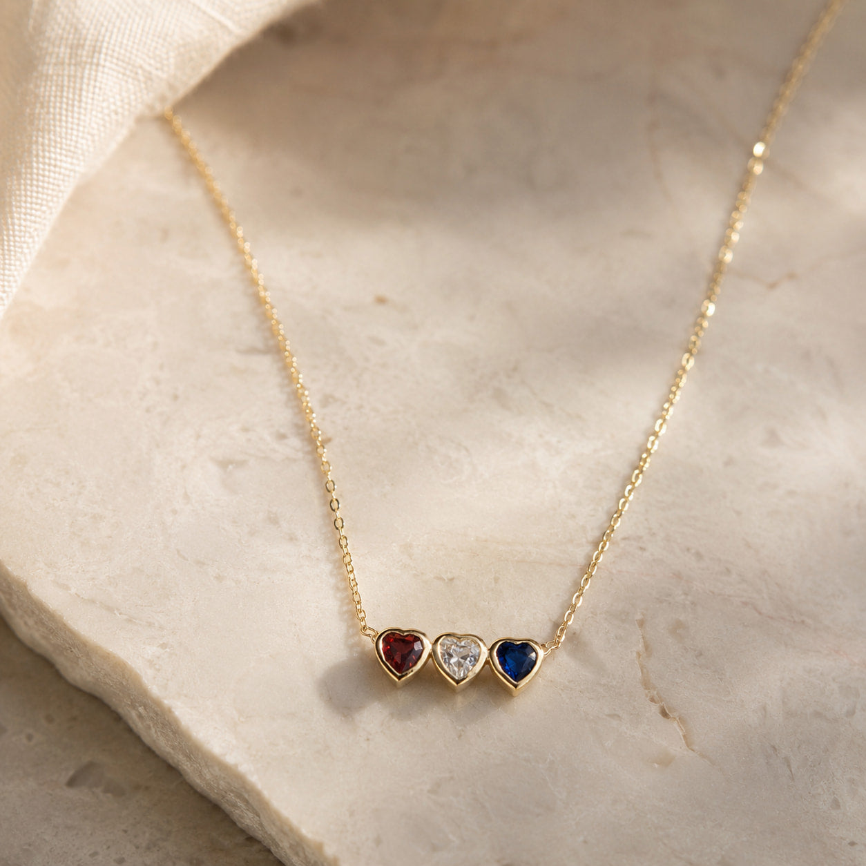 Red White Blue Heart Necklace