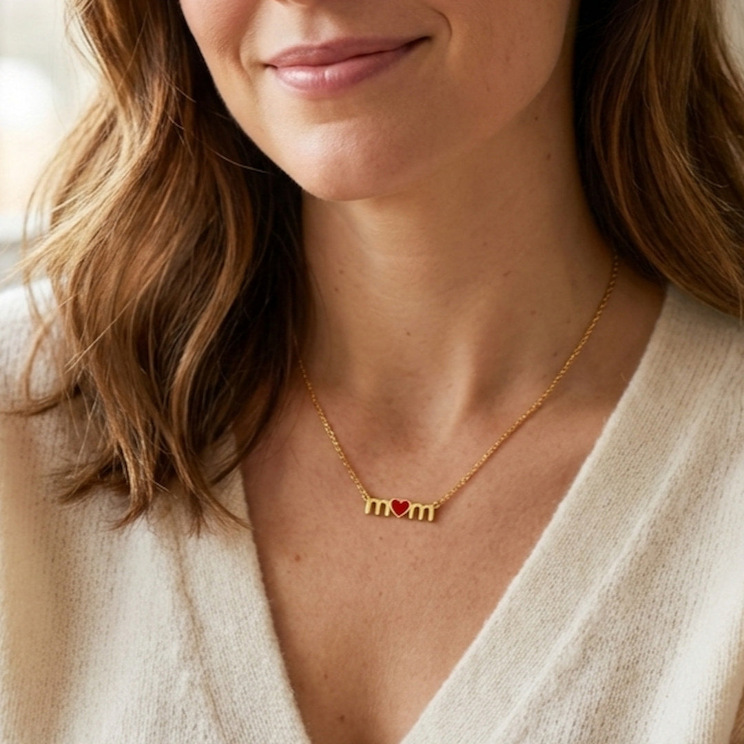 Custom Mom Heart Necklace