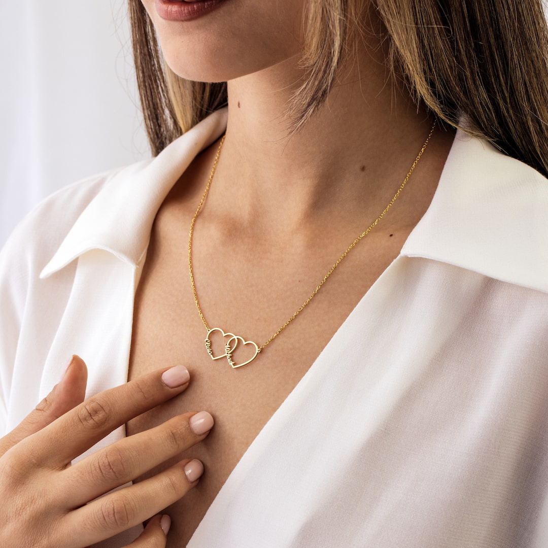 Custom Family Hearts Name Necklace