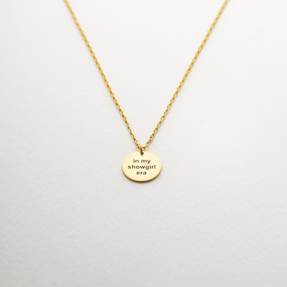 In My Showgirl Era Engraved Disc Necklace