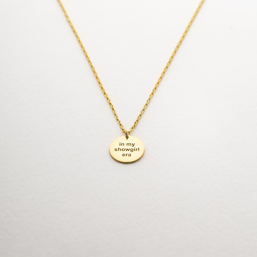 In My Showgirl Era Engraved Disc Necklace