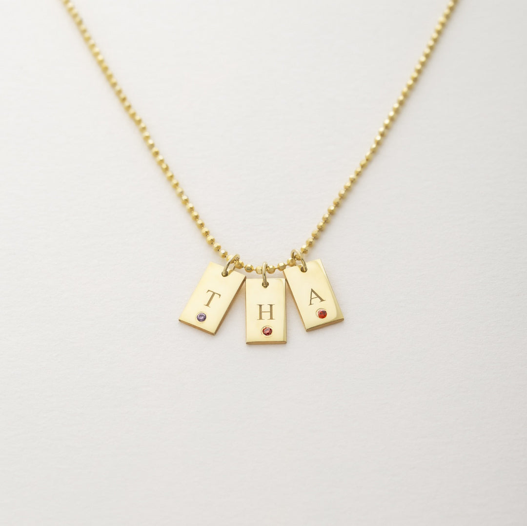 initial birthstone necklace