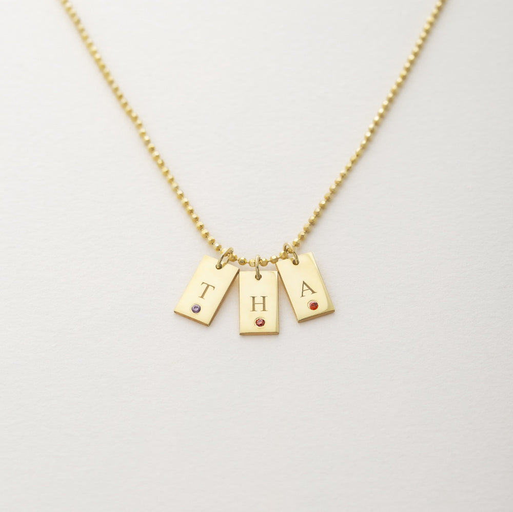 initial birthstone necklace