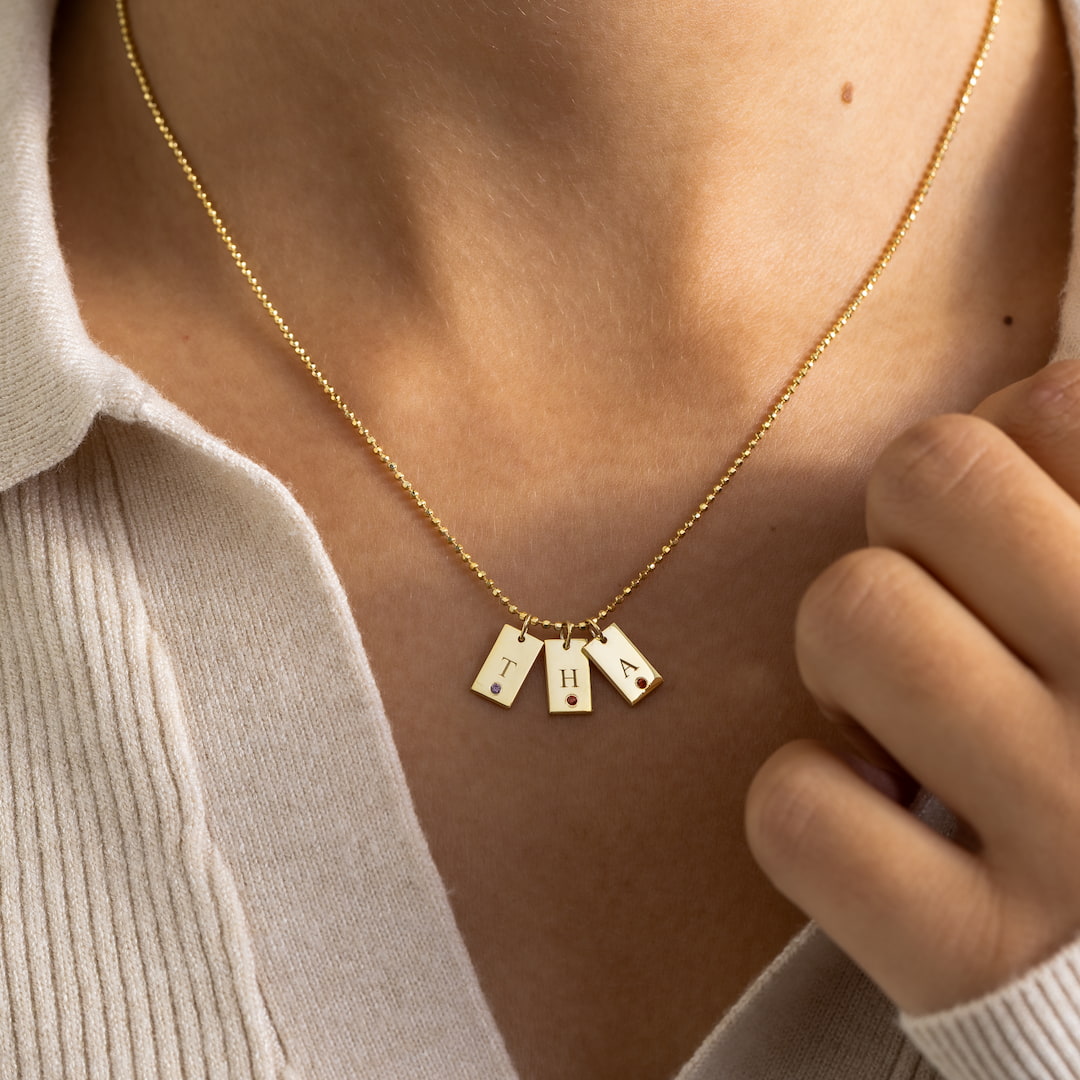 initial tag necklace