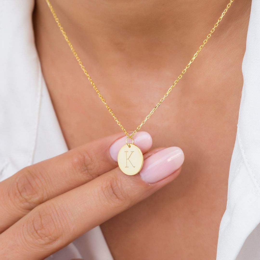 Initial Disk Custom Necklace