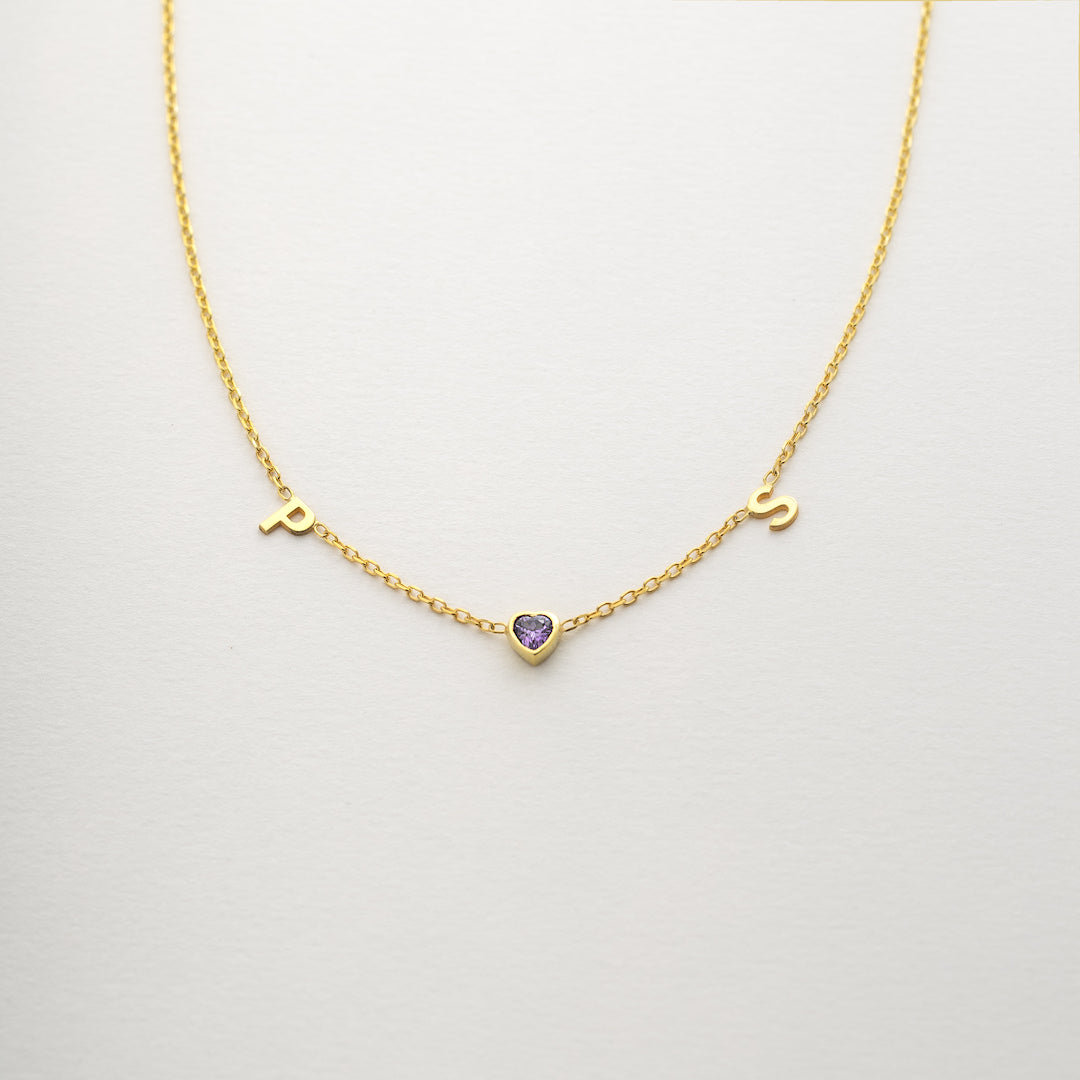 Initial Birthstone Necklace