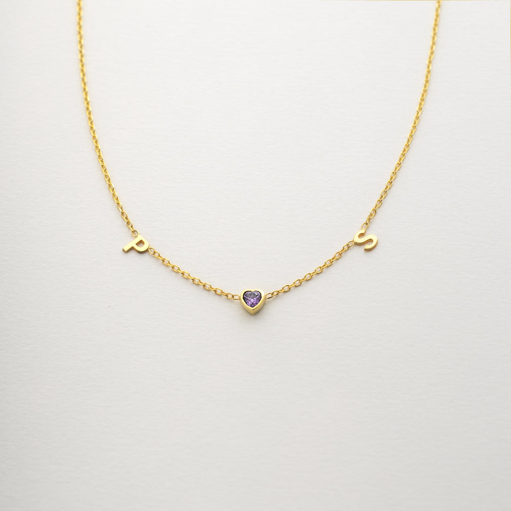 Initial Birthstone Necklace