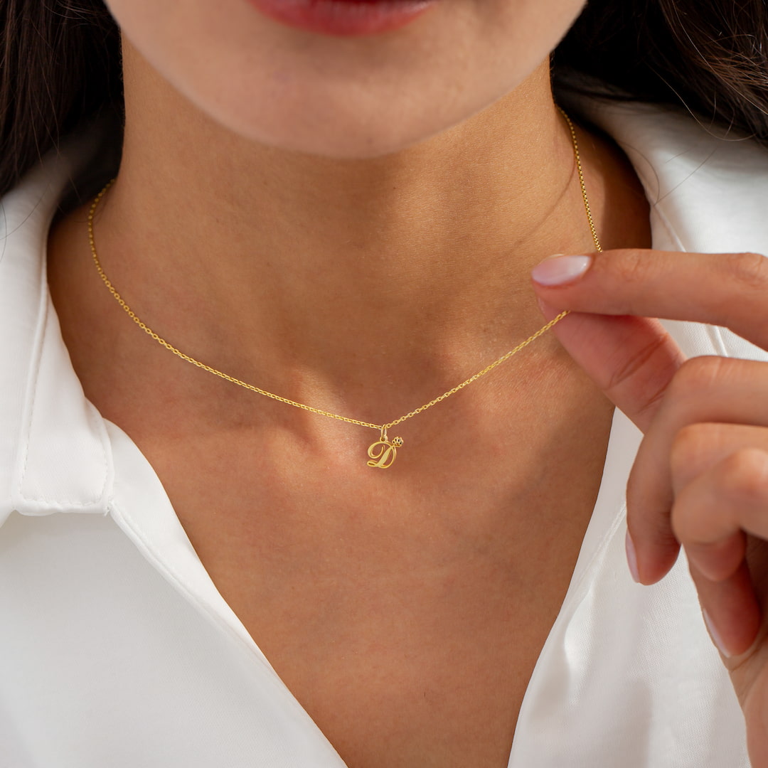 Initial with Tiny Paw Charm Necklace 