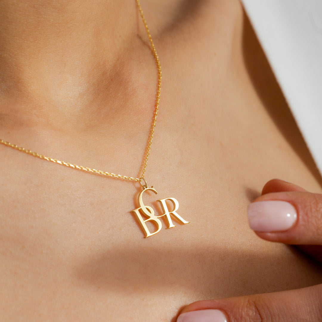 Interlocking Letters Charm Necklace