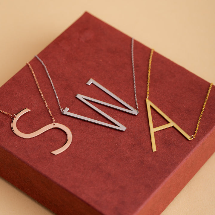 Bold Initial Letter Necklace