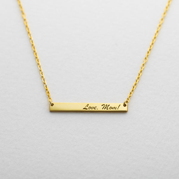 Custom Engraved Mini Bar Necklace