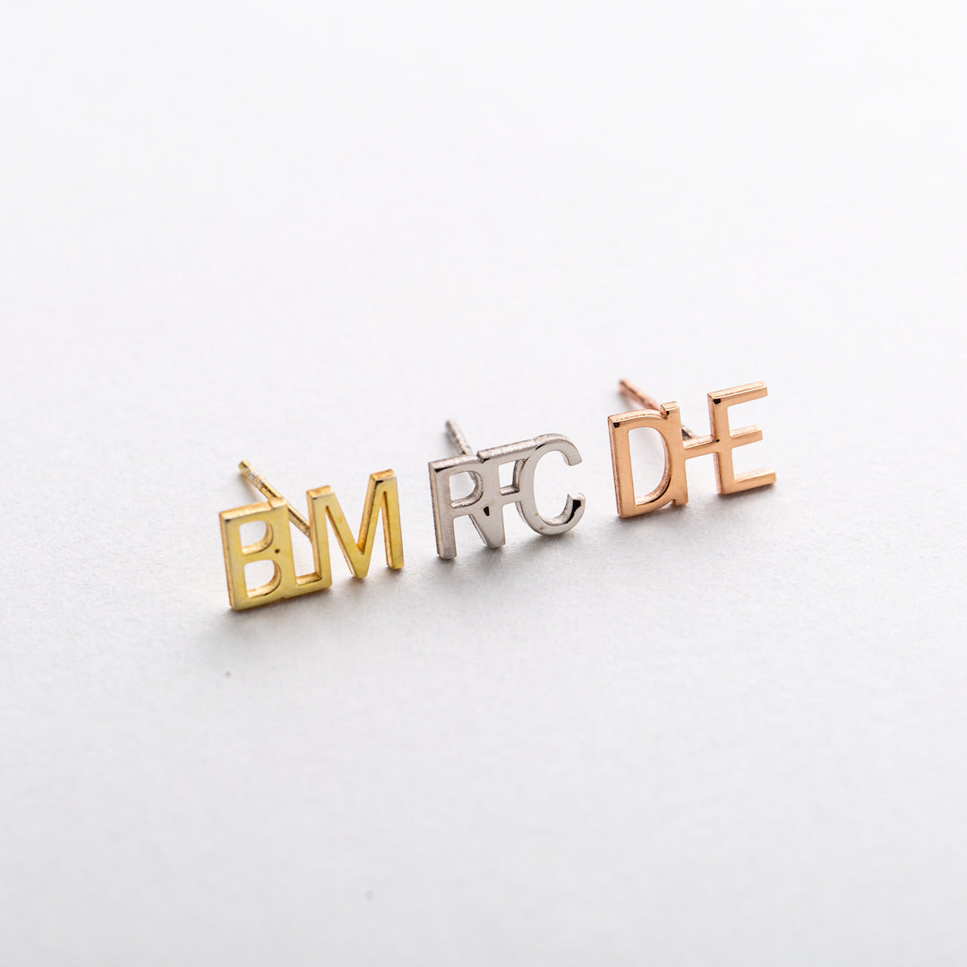 Minimalist initials Studs