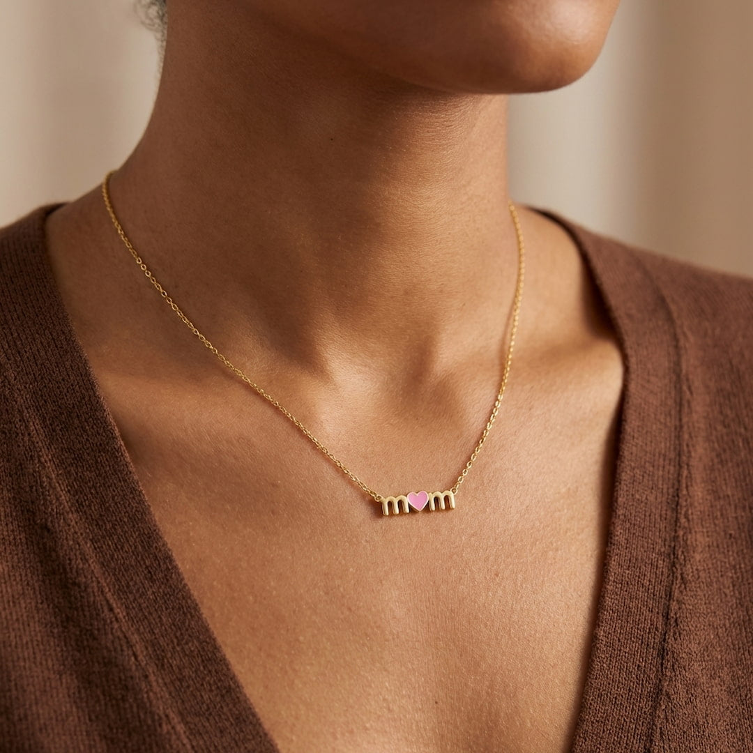 Custom Mom Heart Necklace