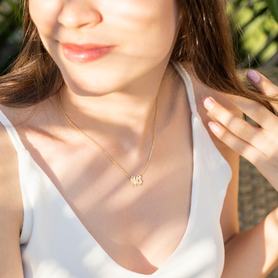 Monogram Letters Charm Necklace 