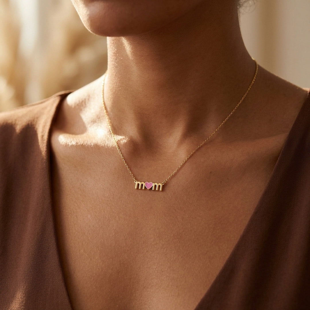 Custom Mom Heart Necklace