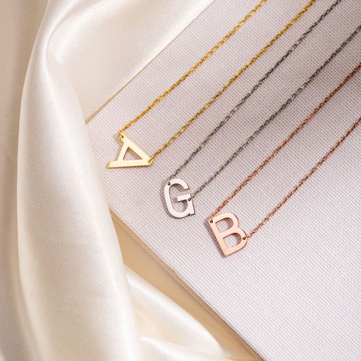 Personalized Sideways Initial Necklace