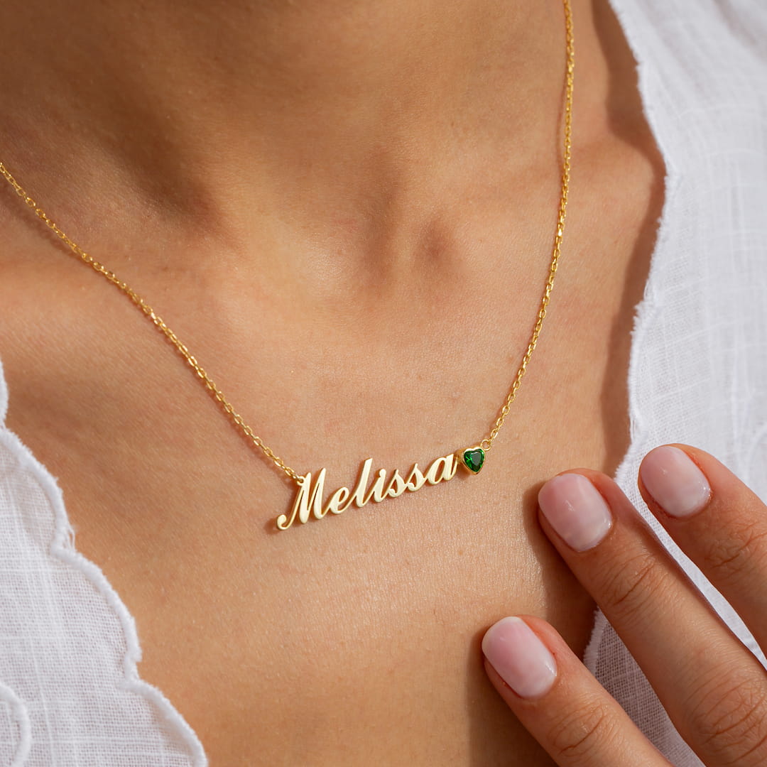 Name and Birthstone Necklace