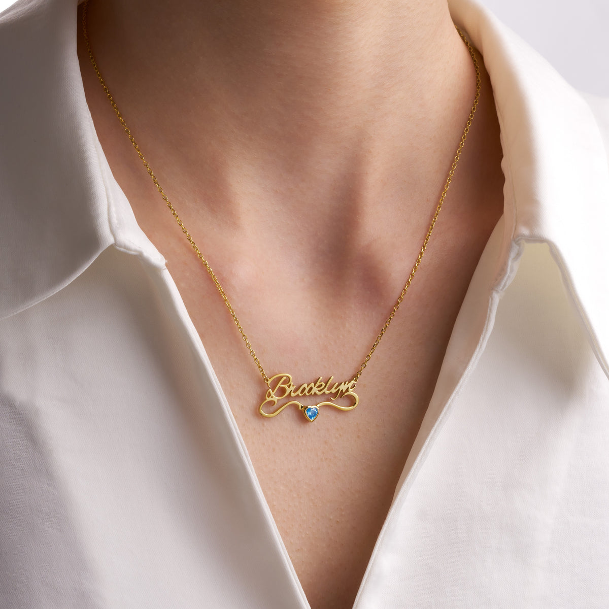 Personalized Cursive Name & Birthstone Necklace