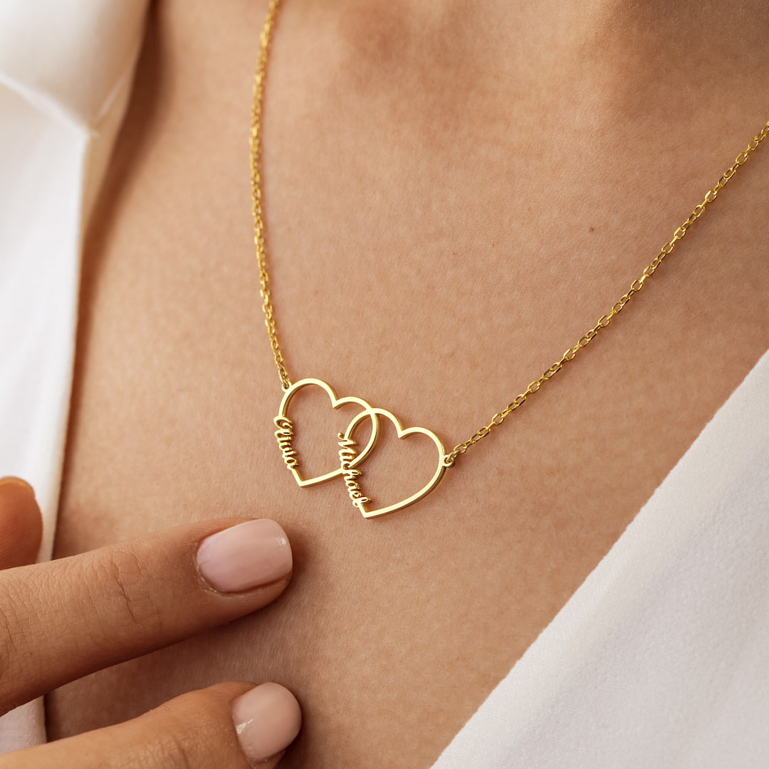 Custom Family Hearts Name Necklace