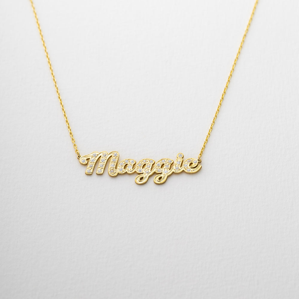 pave name necklace