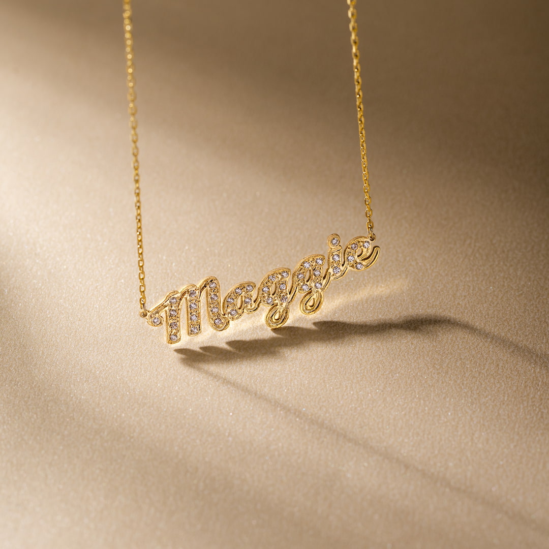 pave name pendant