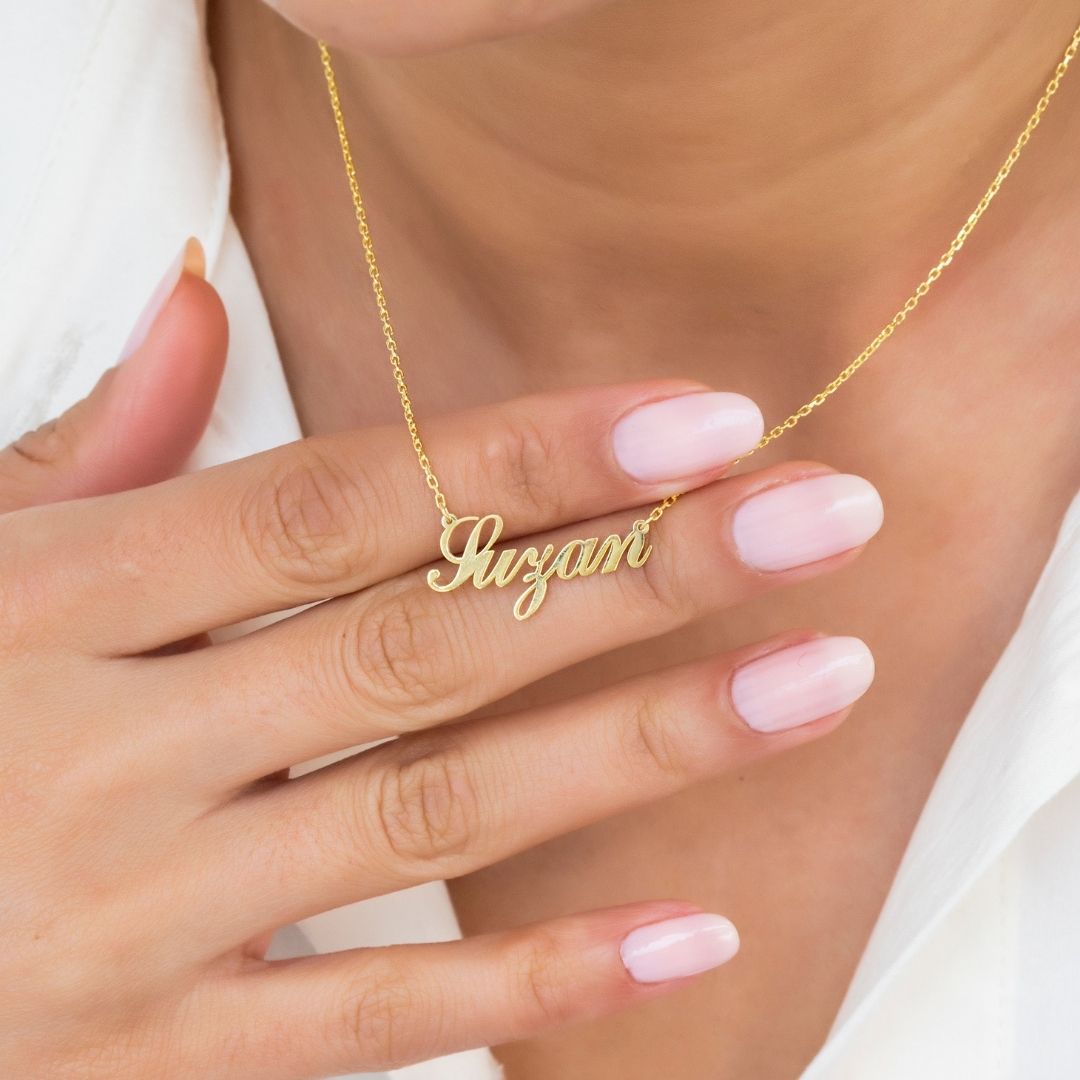 Name Plate Necklace Silveristic
