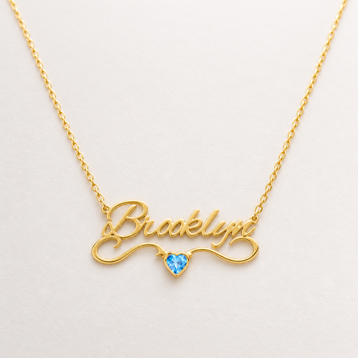 Personalized Cursive Name & Birthstone Necklace