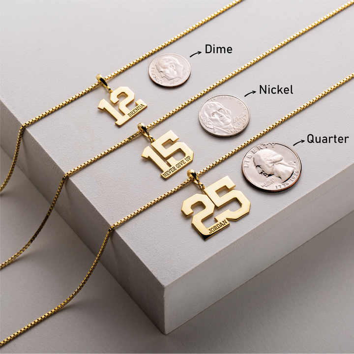Engraved Sports Number Pendant
